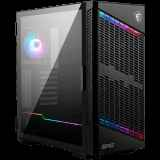 Boîtier PC gaming MSI MPG VELOX 100P AIRFLOW, format tour moyenne, noir, 3 ventilateurs 120 mm + 1 ventilateur ARGB 120 mm, bande lumineuse ARGB, USB Type-C, 1 écran en verre trempé, central, E-ATX, ATX, mATX, mini-ITX