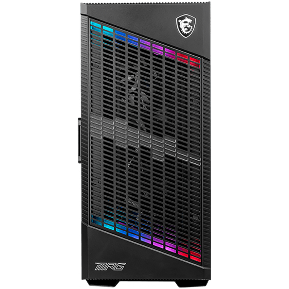 MSI MPG VELOX 100P AIRFLOW Mid Tower Gaming Computer Case 'Black, 3x 120mm Fan + 1x 120mm ARGB Fan, ARGB light strip, USB Type-C, 1x Tempered Glass, Center, E-ATX, ATX, mATX, mini-ITX'