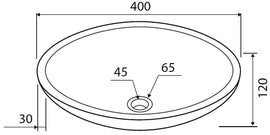 Vasque ronde ELENA GREY à poser 40 x12 cm en pierre