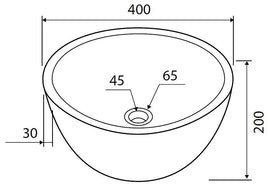 Vasque ronde LEYLA GREY à poser 40 x20 cm en pierre