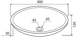Vasque ovale SORA NERO à poser 40 x12 cm en pierre