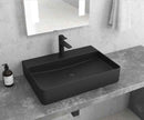 Vasque noire rectangulaire monotrou à poser 50x42x12 cm