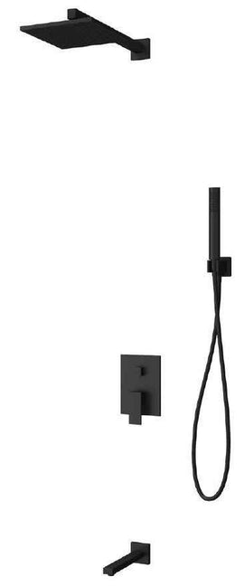 Ensemble de douche à encastrer DELOS NERO avec douchette en laiton noir