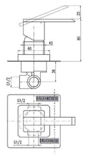 Mitigeur douche encastrable LOIRA en laiton chromé