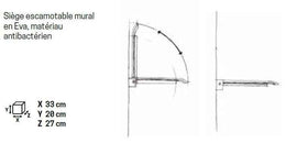Siège mural escamotable rond pour douche NOVELLINI EVA