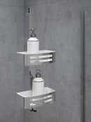Porte-objet double accrochable, panier à deux lucarnes NOVELLINI en métal chromé