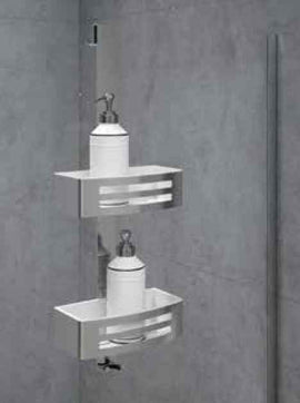 Porte-objet double accrochable, panier à deux lucarnes NOVELLINI en métal chromé