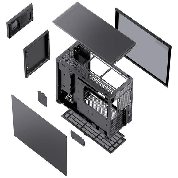 Jonsbo D41 Screen ATX Case, Tempered Glass - black