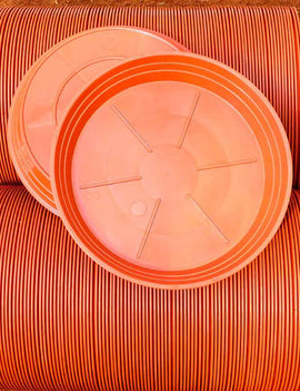 Soucoupe 16cm plastique - coloris terre cuite -