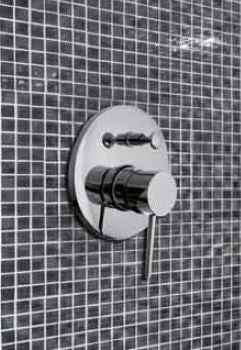 Mitigeur douche mural encastrable SEINA laiton chromé avec commutateur