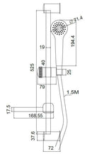Set de douche mural chromé ANNA avec douchette 52,5 cm