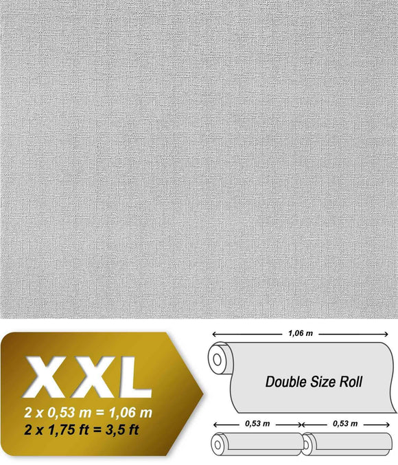 Papier peint intissé blanc à peindre texture EDEM 80301BR60 décorative de tissu grossier jute double 106 cm 4 x 26,50 m2