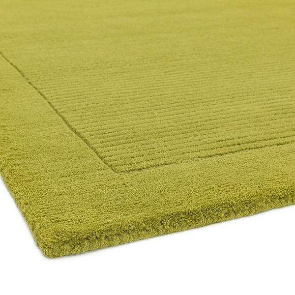 Tapis de couloir uni pure laine candy vert clair