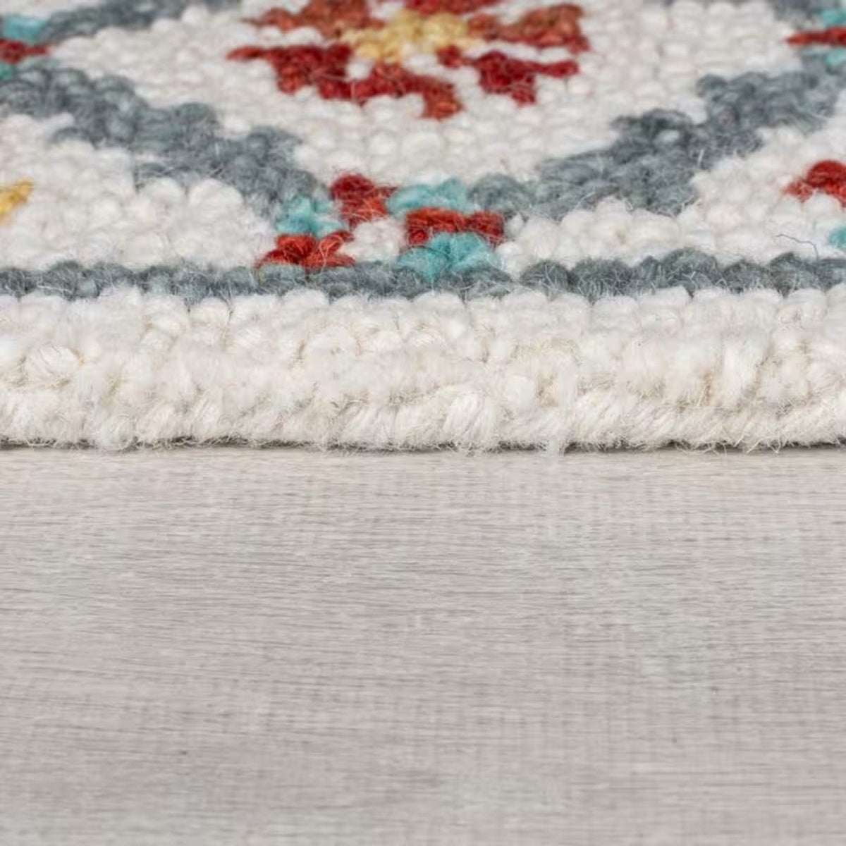 Tapis style floral pure laine leaf