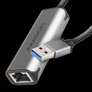 Adaptateur compact en aluminium USB-A 3.2 Gen 1 2,5 Gigabit Ethernet 10/100/1000/2500 Mbit avec installation automatique.