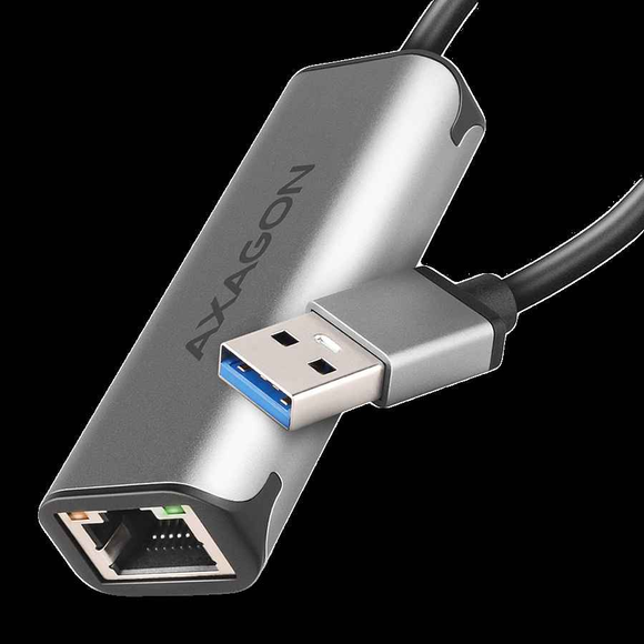Adaptateur compact en aluminium USB-A 3.2 Gen 1 2,5 Gigabit Ethernet 10/100/1000/2500 Mbit avec installation automatique.