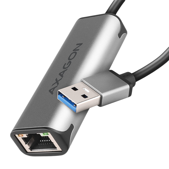 Adaptateur compact en aluminium USB-A 3.2 Gen 1 2,5 Gigabit Ethernet 10/100/1000/2500 Mbit avec installation automatique.