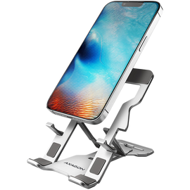 Support pour téléphone/tablette Axagon STND-M : support en aluminium pour téléphones et tablettes de 4 à 10,5 pouces. Cinq positions réglables.