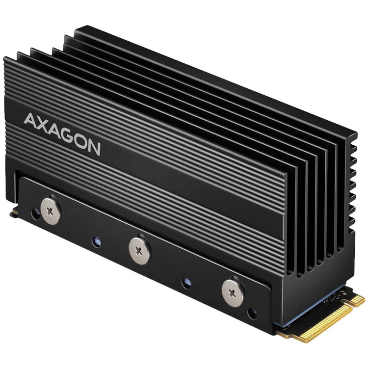Dissipateur thermique passif en aluminium axagon pour disques ssd m.2 simple face et double face taille 2280 hauteur 36 mm.