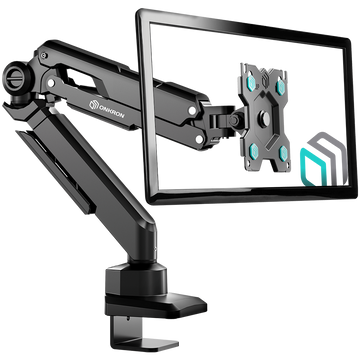 ONKRON G90-B Swivel and tilt desk mount for 13‘-34’ monitors, max. 10 kg, with rotation, black - 0
