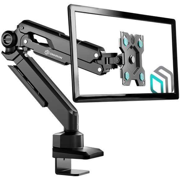 ONKRON G90-B Swivel and tilt desk mount for 13‘-34’ monitors, max. 10 kg, with rotation, black