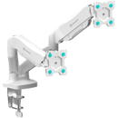 ONKRON G-160-W Swivel and tilt desk mount for two 13-32" monitors, max. 8 kg, with rotation, white