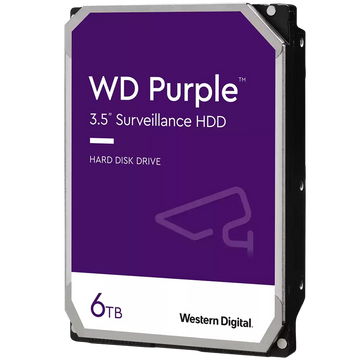 HDD Video Surveillance WD Purple 6TB CMR, 3.5'', 256MB, SATA 6Gbps, TBW: 180 - 0
