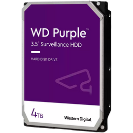 HDD Video Surveillance WD Purple 4TB CMR, 3.5'', 256MB, SATA 6Gbps, TBW: 180 - 0