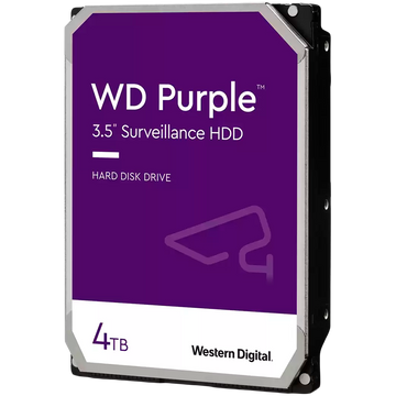 HDD Video Surveillance WD Purple 4TB CMR, 3.5'', 256MB, SATA 6Gbps, TBW: 180 - 0