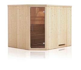 Cabine de sauna d’angle finlandais KILA 6 places 244x194 x H.199 cm