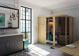 Cabine de sauna ARQUE finlandais KILA 6/7 places 244x194 x H.199 cm