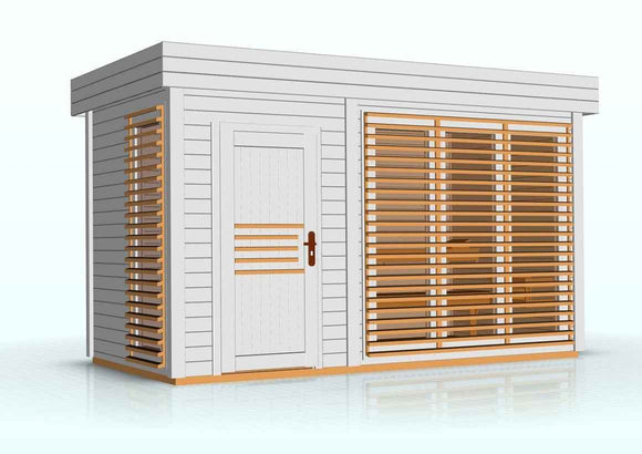 Cabine de sauna extérieur AZALEA 8 places 438x203,8 x H.259 cm