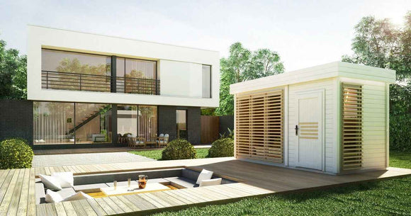 Cabine de sauna extérieur AZALEA 8 places 438x203,8 x H.259 cm