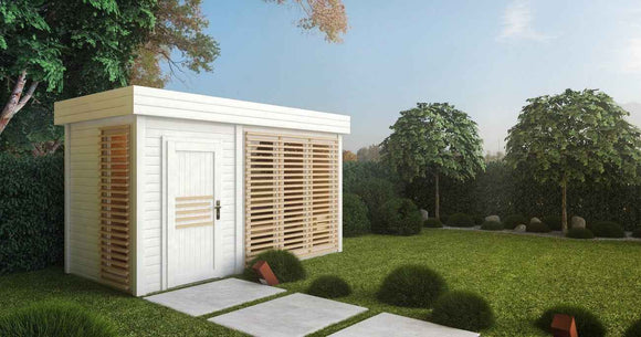 Cabine de sauna extérieur AZALEA 8 places 438x203,8 x H.259 cm