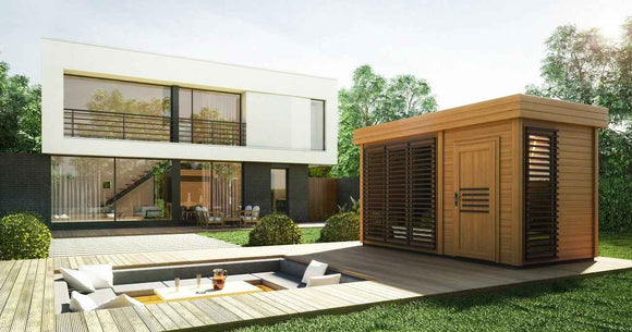 Cabine de sauna extérieur AZALEA 8 places 438x203,8 x H.259 cm