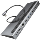 AXAGON USB-C 5Gbps TRIPLE 4K DISPLAY 11in1 Hub | HMC-4KX3-2