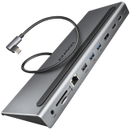 AXAGON USB-C 5Gbps TRIPLE 4K DISPLAY 11in1 Hub | HMC-4KX3