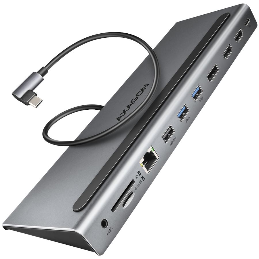 Hub multiport USB-C 5 Gbit/s Axagon HMC-4KX3 pour triple écran 4K