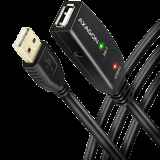 Câble d'extension actif USB 2.0 AM > AF Axagon ADR-215, longueur 15 m. Alimentation possible.
