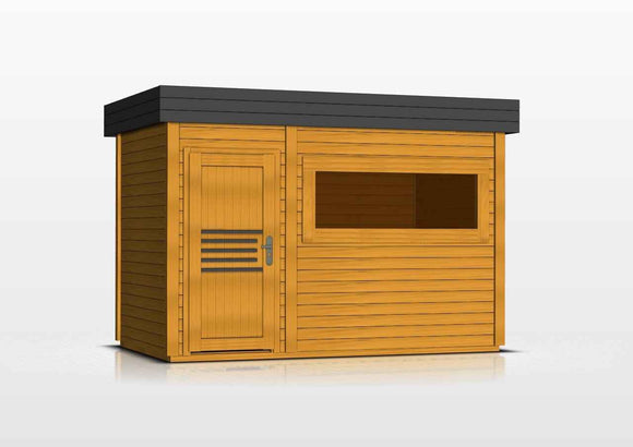 Cabine de sauna extérieur MAGNOLIA 6 places 353,8x203,8 x H.259 cm
