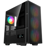 DeepCool CH560 Digital, Mid Tower, Mini-ITX/Micro-ATX/ATX/E-ATX, 1xUSB3.0, 1xType-C, 1xAudio, 3x140mm + 1x120mm Pre-Installed ARGB Fans, Tempered Glass, Mesh Panels, Dual-Status Digital Display, GPU Support Arm, Black, R-CH560-BKAPE4D-G-1