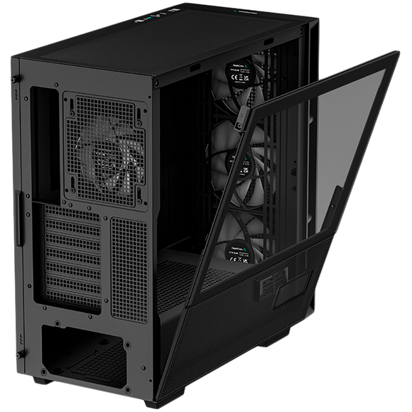 DeepCool CH560 Digital, Mid Tower, Mini-ITX/Micro-ATX/ATX/E-ATX, 1xUSB3.0, 1xType-C, 1xAudio, 3x140mm + 1x120mm Pre-Installed ARGB Fans, Tempered Glass, Mesh Panels, Dual-Status Digital Display, GPU Support Arm, Black, R-CH560-BKAPE4D-G-1