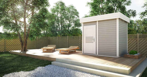 Cabine de sauna extérieur PRYMULA 4 places 253,8x203,8 x H.259 cm