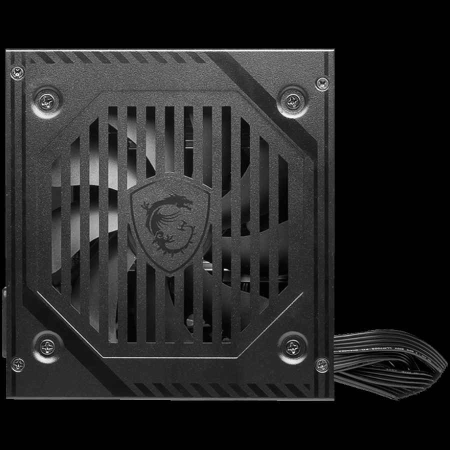 MSI MAG A500DN, 500 W, norme 80 Plus, ventilateur silencieux de 120 mm, protections : OCP/OVP/OPP/OTP/SCP/UVP, dimensions : 150 mm x 140 mm x 86 mm, garantie de 3 ans