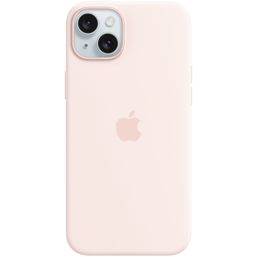 Coque apple en silicone avec coque arrière magsafe pour iphone 15 plus
