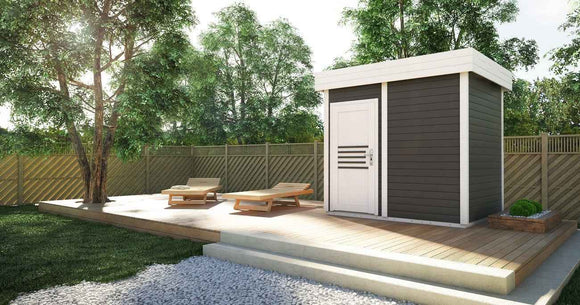 Cabine de sauna extérieur PRYMULA 4 places 253,8x203,8 x H.259 cm