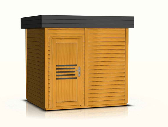 Cabine de sauna extérieur PRYMULA 4 places 253,8x203,8 x H.259 cm