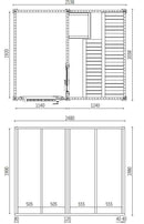 Cabine de sauna extérieur PRYMULA 4 places 253,8x203,8 x H.259 cm