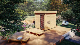 Cabine de sauna vitrée extérieur PRYMULA 4 places 253,8x203,8 x H.259 cm