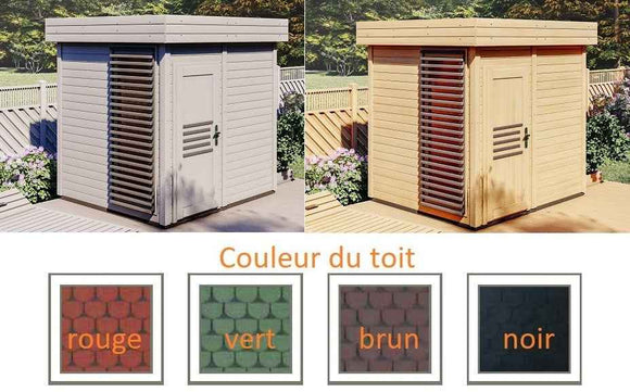Cabine de sauna vitrée extérieur PRYMULA 4 places 253,8x203,8 x H.259 cm